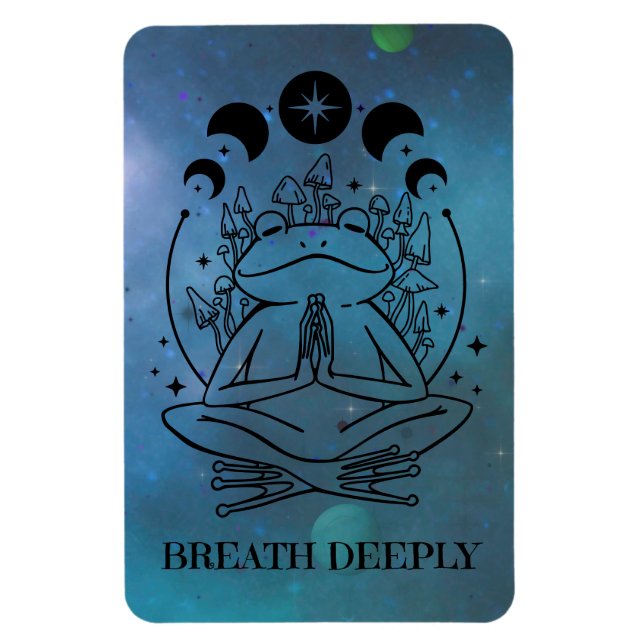 Breathe Deě Zen Frog Magnet (Vertikal)