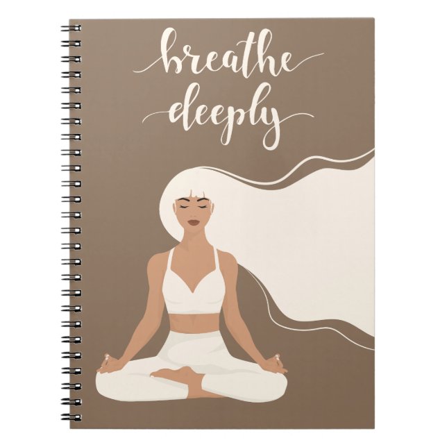 Breathe djupt Yoga Meditation Anteckningsbok (Framsidan)