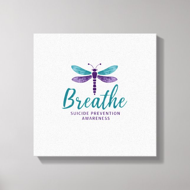 Breathe Dragonfly Suicide Prevention psykisk hälsa Canvastryck (Framsida)