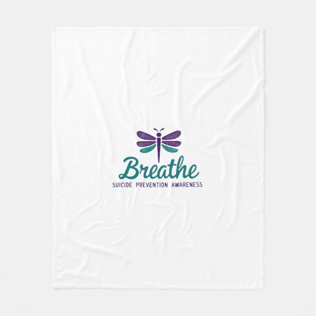 Breathe Dragonfly Suicide Prevention psykisk hälsa Fleecefilt (Framsidan)