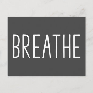 Breathe   Enkel motivering Boho Black Vykort