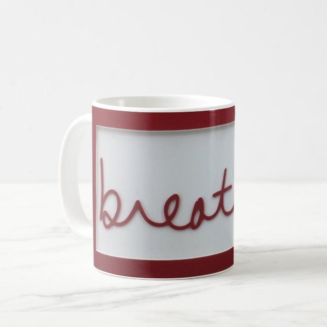 Breathe Graphics Red and White Kaffemugg (Framsida vänster)
