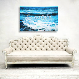Breathe Hawaii Turcos Ocean Vågar Photo 32x48 Canvastryck