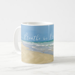 Breathe in Breathe Out BeSnyn Beach Yoga Kaffemugg