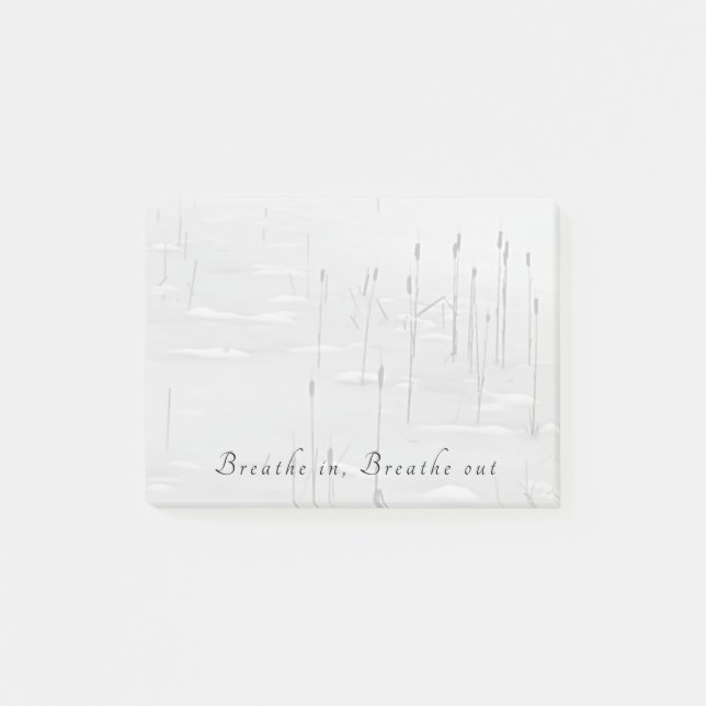 Breathe in, Breathe out lugn vinterdammscen Post-it Block (Framsida)