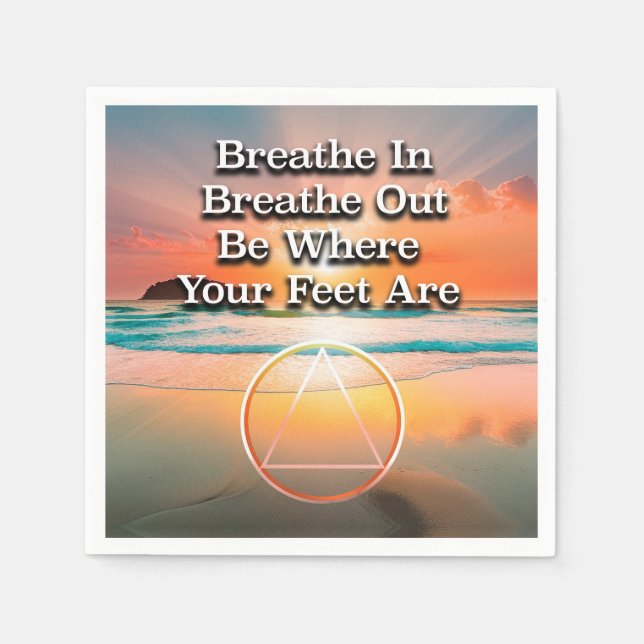 Breathe In Breathe Out Recovery Slogan Sunrise Pappersservett (Framsidan)