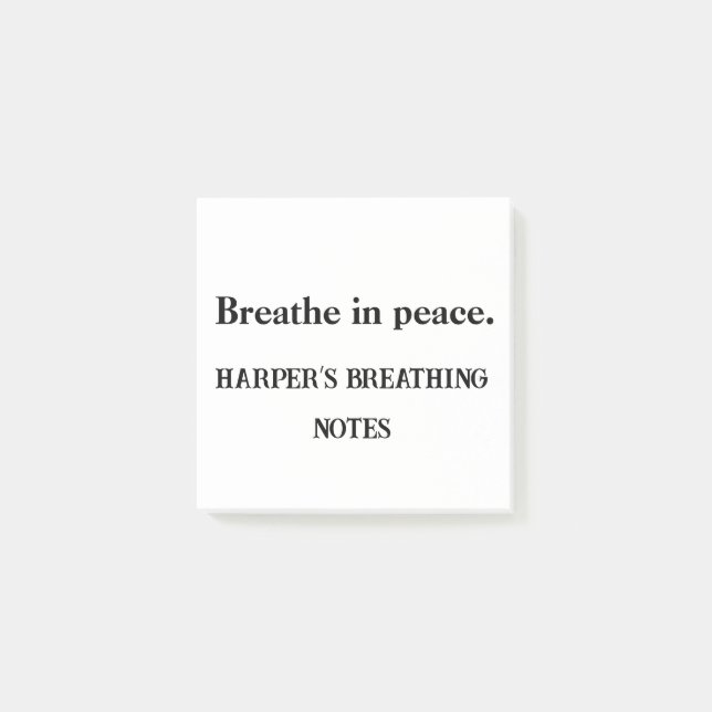 Breathe In Peace - Anpassningsbar Mindfulness Stic Post-it Block (Framsida)
