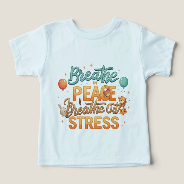 Breathe In Peace, Breathe Out Stressa" T Shirt (Design Framsida)