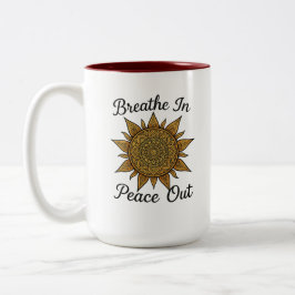 Breathe in Peace Out Mandala Sol Två-Tonad Mugg