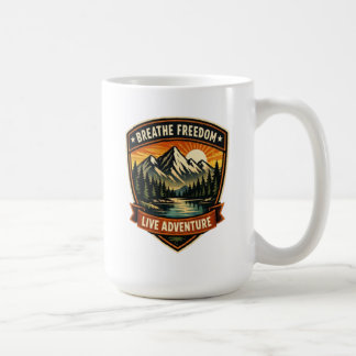 Breathe in the freedom, live the adventure kaffemugg