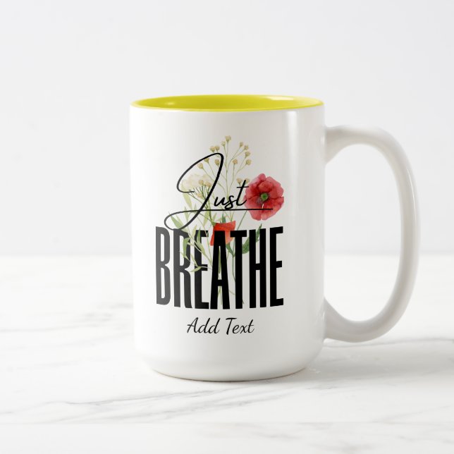 Breathe Inspiration Blommigt Yoga Två-Tonad Mugg (Höger)