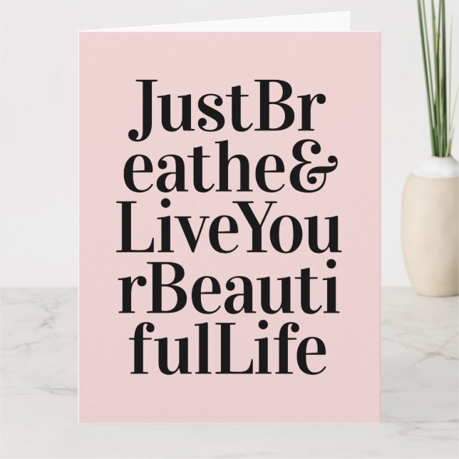 Breathe inspirational Typography citerar Rosa Kort (Framsida)