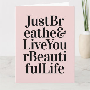 Breathe inspirational Typography citerar Rosa Kort
