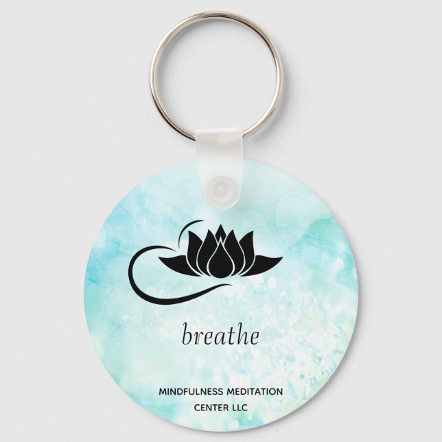 *~* BREATHE Lotus Branding Mint Turcos SWAG Nyckelring (Framsida)