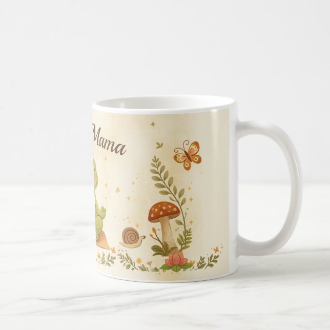Breathe Mama Cute Frog Mindfulness Art Kaffemugg (Höger)