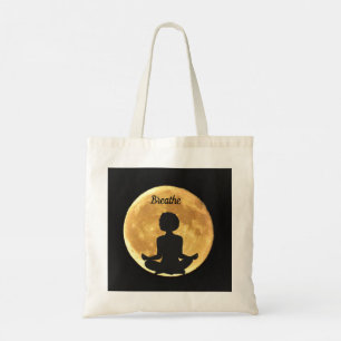 Breathe Måne Yoga Lotus Position Tote Bag Tygkasse