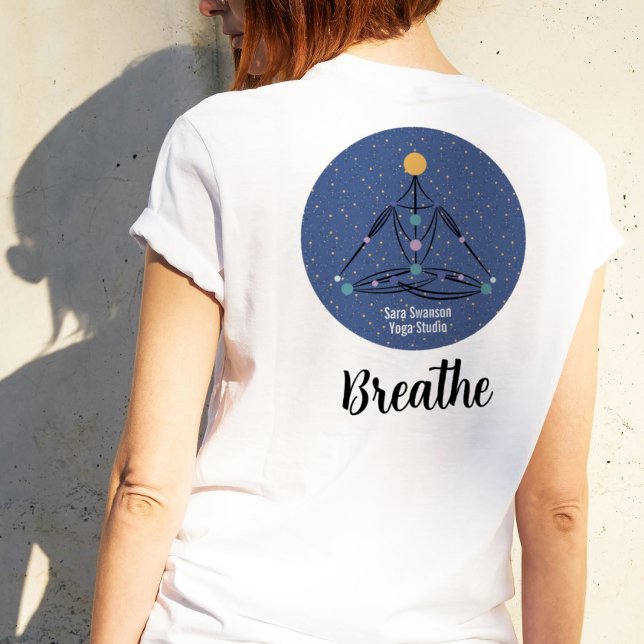 Breathe Meditation Yoga Instructor Blue T-Shirt (Skapare uppladdad)