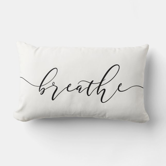 Breathe Meditation Yoga Minimalistic Lumbarkudde (Framsida)