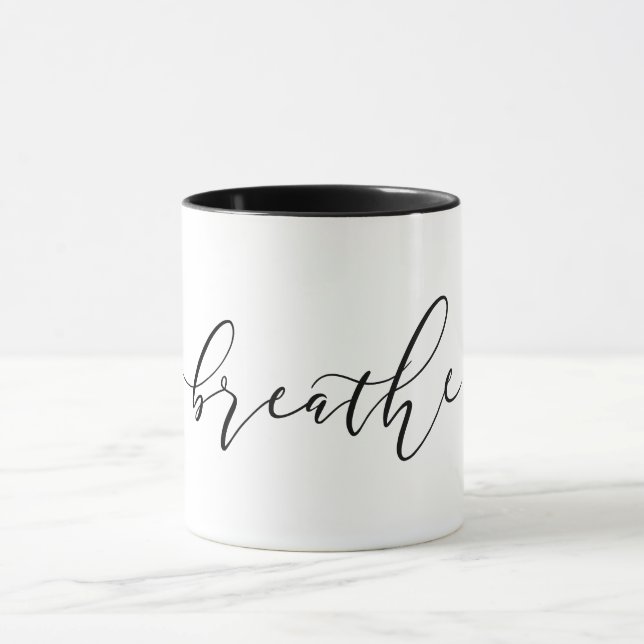 Breathe Meditation Yoga Minimalistic Mugg (Center)