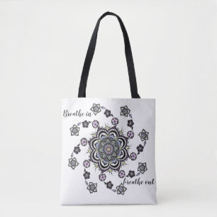 Breathe Modern spiral blomstermandala Tygkasse