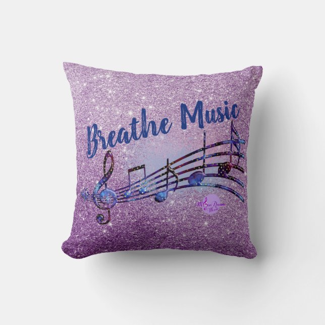 Breathe Music Lila Faux Glitter Kudde (Framsida)