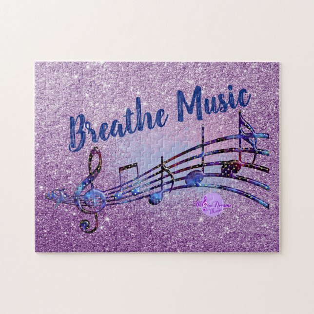 Breathe Music - MoonDreams Music Logotyp Pussel (Horisontell)