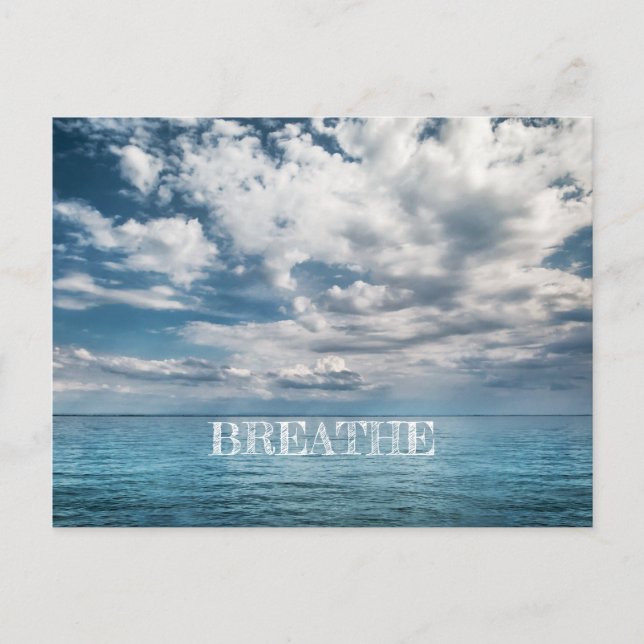Breathe on Turquise Ocean with Clouds Vykort (Framsida)
