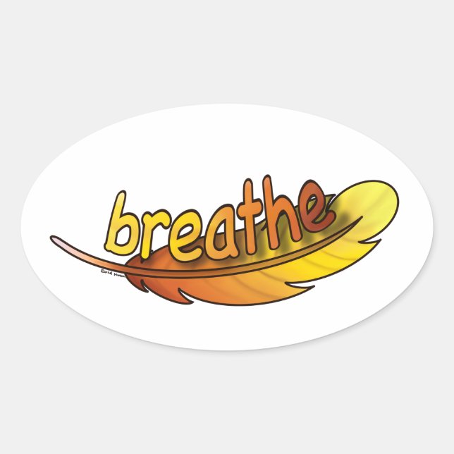 Breathe Ovalt Klistermärke (Framsida)