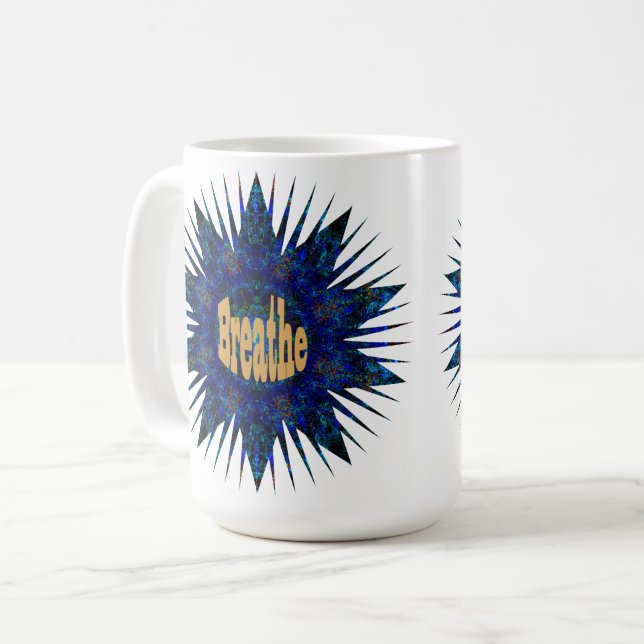 Breathe, på Blue Boho Star, Kaffemugg (Framsida vänster)