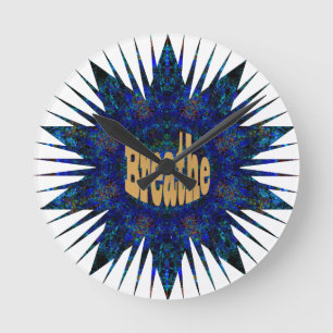 Breathe, på Blue Boho Star, Rund Klocka