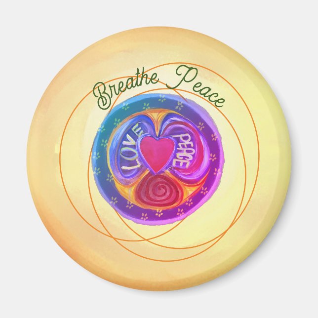 Breathe Peace & Kärlek Magnet (Framsidan)