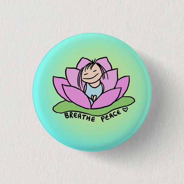 Breathe Peace Lotus Pin Knapp (Framsida)
