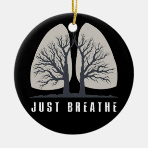 Breathe Positive Thinking Human Lungs Science Julgransprydnad Keramik