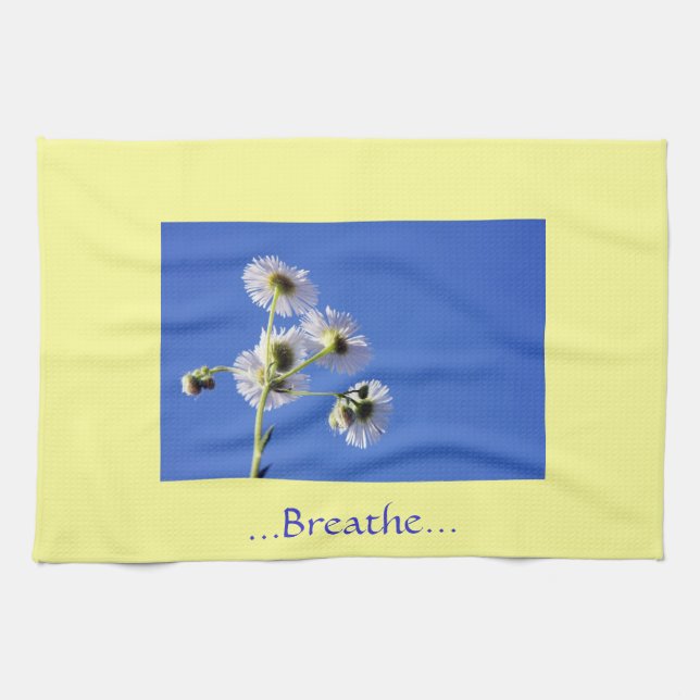 Breathe Quote Gult/Blue Dish Towels Kökshandduk (Horisontell)