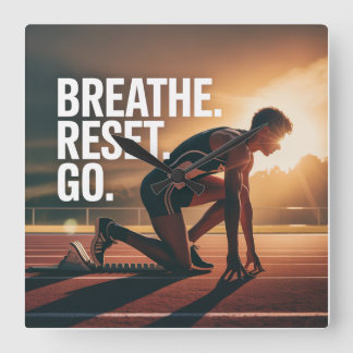 Breathe. Reset. Go. Fyrkantig Klocka