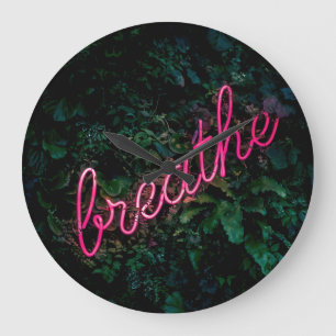 "BREATHE"-ROSA NÄN LJUSSIGNAL STOR KLOCKA