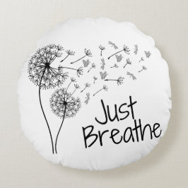 Breathe Round Pillow by Posh Little Finds Rund Kudde