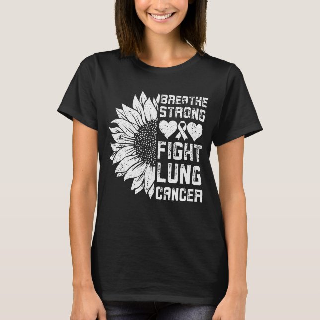 Breathe Strong Fight Lung Cancer Awareness Family T Shirt (Framsida)