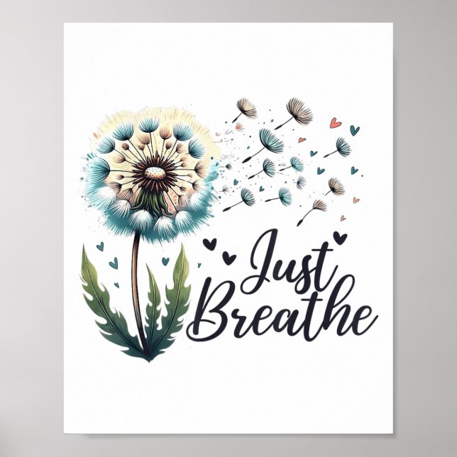 Breathe Tee Dandelion Sitive Quote Suicide Pr Poster (Framsidan)