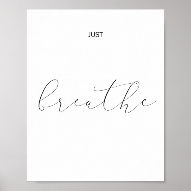 Breathe Typography inspirational Quote Poster (Framsidan)