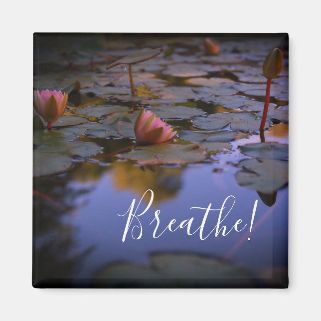 Breathe Vatten Lily Lotus Flower Magnet (Framsidan)
