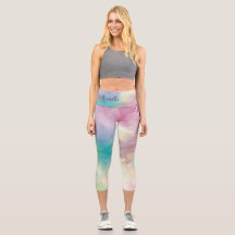 "Breathe" Watercolor Yoga Leggings