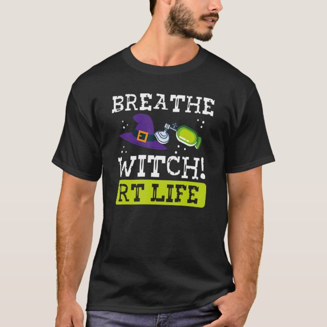 Breathe Witch RT Life Spooky Witch Andningsvägar T Shirt (Framsida)