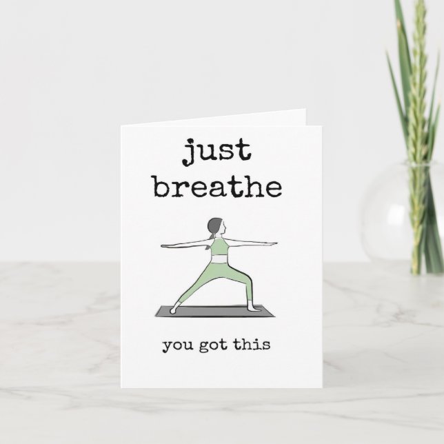 Breathe, Yoga, uppmuntringskort Kort (Framsida)