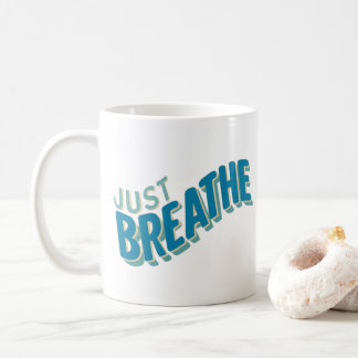 Breathe Zen Retro Typography Kaffemugg