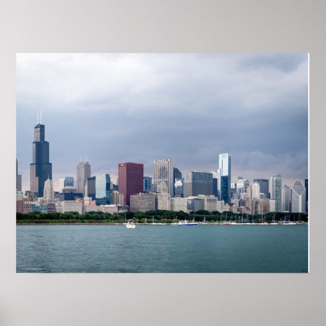 Breathtake Chicago Skyline Bilder Poster (Framsidan)