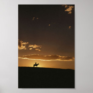 Breathtake Cowboy Sunset Poster