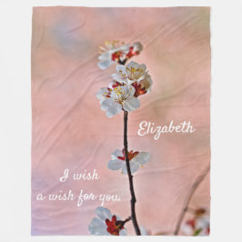Breathtake Japansk Apricot Flowers Fleecefilt