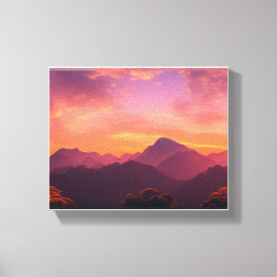 Breathtake Mountain Sunset Canvastryck