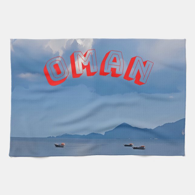 Breathtake Oman kusten Kökshandduk (Horisontell)